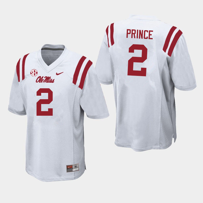 Men #2 Deantre Prince Ole Miss Rebels College Football Jerseys Sale-White